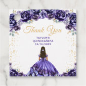 Étiquettes Cadeau Princesse pourpre foncée Quinceañera Merci (Devant)