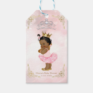Étiquettes-cadeau Princesse rose Vintage Black Baby Girl Douche Favo