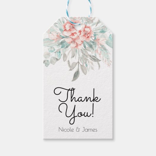 Étiquettes-cadeau Printemps doux Été Flore Verdure Élégant Mariage (Devant)