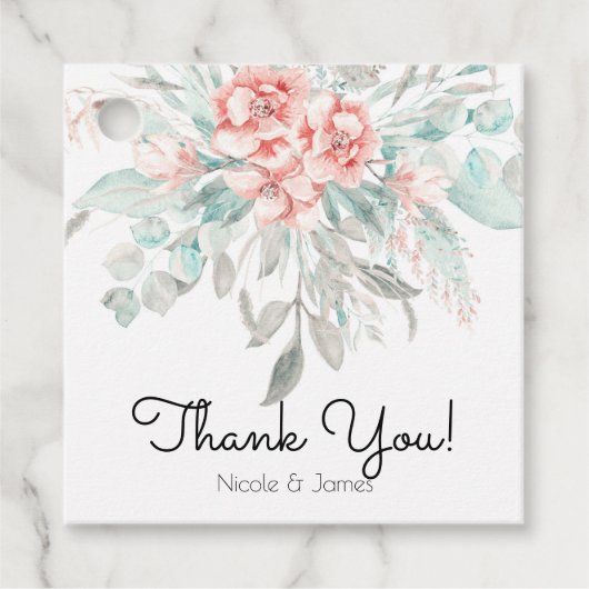 Étiquettes Cadeau Printemps doux Été Flore Verdure Élégant Mariage (Devant)