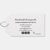 Étiquettes-cadeau Prix des marchandises Knit artisanal (Dos (Horizontal))