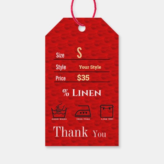 Étiquettes-cadeau Prix Rouge (Dos)