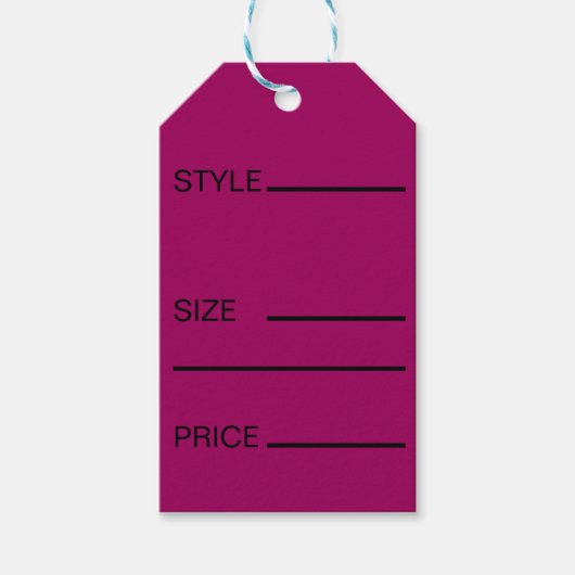 Étiquettes-cadeau Prix Style Taille Simple (Devant)