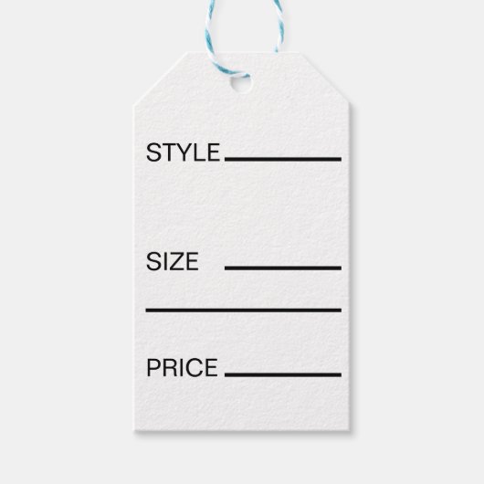 Étiquettes-cadeau Prix Style Taille Simple (Devant)