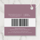 Étiquettes Cadeau Produit de beauté ingrédient rose foncé code barre (Dos)