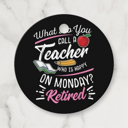 Étiquettes Cadeau Professeur À La Retraite Professeur Retraité Heure (Devant)