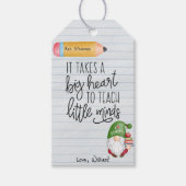 Étiquettes-cadeau Professeur Appréciation Gnome Avec Livres (Devant)