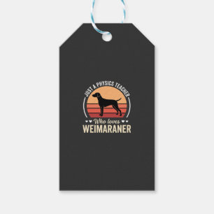 Étiquettes-cadeau Professeur de physique amateur de chien Weimaraner