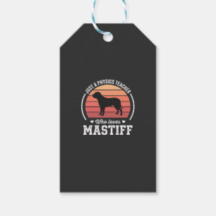 Étiquettes-cadeau Professeur de physique Mastiff amateur de chiens