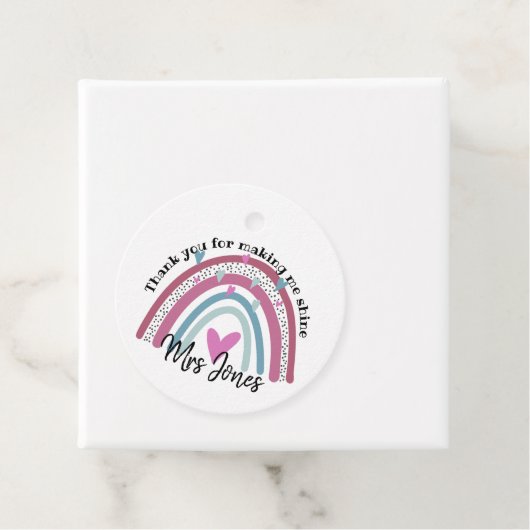 Étiquettes Cadeau professeur merci de m'avoir fait me retirer arc-en (En situation)