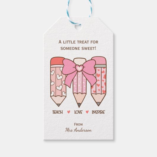 Étiquettes-cadeau Professeur Saint Valentin Un petit traitement pour (Devant)