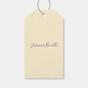 Étiquettes-cadeau Professionnel Minimaliste Moderne Couleur Beige Pa