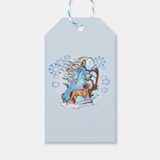 Étiquettes-cadeau Promenade d'hiver (Devant)