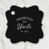 Étiquettes Cadeau Promu À Oncle Est. 2021 | Cadeau Pour Oncle (Devant)