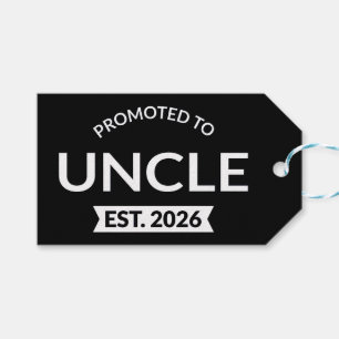 Étiquettes-cadeau Promu À Oncle Est. 2026 II