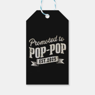 Étiquettes-cadeau Promu en Pop-Pop Est 2025 Première fois Pop-Pop