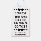 Étiquettes-cadeau Proposition de Groomsmen amusant | Proposition Bes (Devant)