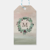 Étiquettes-cadeau prune d'aquarelle et joyaux roses noël (Dos)