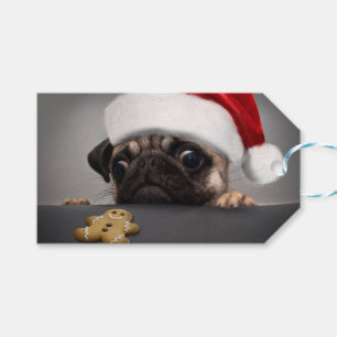 Étiquettes-cadeau Pug de Christmas