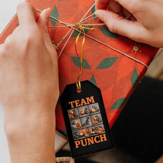 Étiquettes-cadeau Punch Bébé Singe