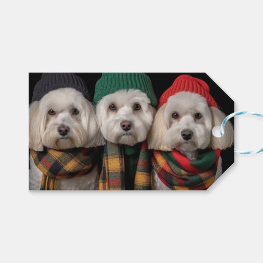 Étiquettes-cadeau Pups de vacances (Devant (Horizontal))