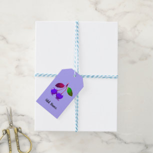 Étiquettes-cadeau Purple Cherry Pop Art Personnalisé