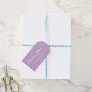 Étiquettes-cadeau Purple doux et blanc Merci minimaliste moderne mod