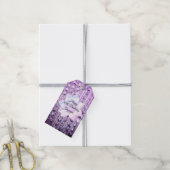 Étiquettes-cadeau Purple et rose Elegant perlé (Avec de la ficelle)
