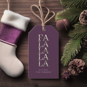 Étiquettes-cadeau Purple Green Fa Noël La La ID1009