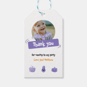 Étiquettes-cadeau Purple Halloween fête d'anniversaire merci