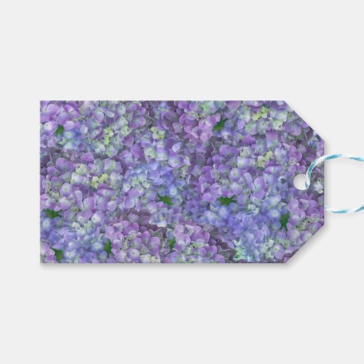 Étiquettes-cadeau Purple hydrangea flowers (Devant (Horizontal))