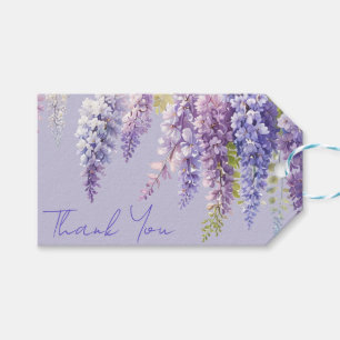 Étiquettes-cadeau Purple lavande aquarelle glycine florale lilas