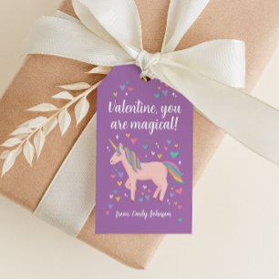 Étiquettes-cadeau Purple Magique Unicorn Enfants Classe Valentine