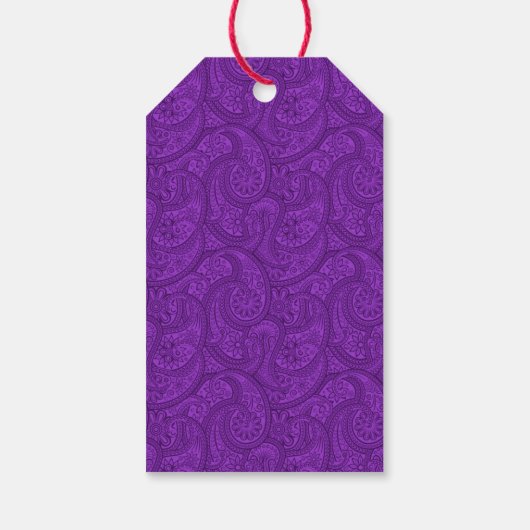 Étiquettes-cadeau Purple Paisley (Dos)