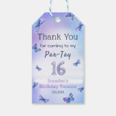 Étiquettes-cadeau Purple Papillon Eras fête d'anniversaire (Dos)