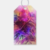 Étiquettes-cadeau Purple rose moderne Abstrait fractal Joyeux annive (Dos)