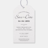 Étiquettes-cadeau Purple Shades Floral Garland Save the Date (Dos)