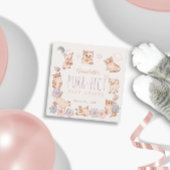 Étiquettes Cadeau Purr-fect Cute Cats Floral Girl Baby shower