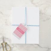 Étiquettes-cadeau Puzzle rose et blanc À damiers doux 16 (Avec de laficelle)
