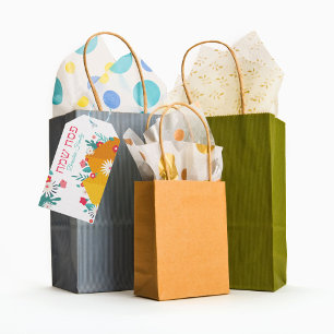 Étiquettes-cadeau Pyramides florales Pâque hébraïque juive Pesach
