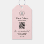 Étiquettes-cadeau QR Code Bakery Logo Pink Business (Devant)