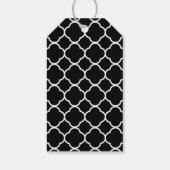 Étiquettes-cadeau Quatrefoil Noir Et Blanc, Latticework, Mariage (Dos)