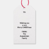 Étiquettes-cadeau QUE LE SEIGNEUR VOUS BÉNISSE Numéros 6 Noël (Dos)