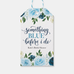 Étiquettes-cadeau Quelque Chose de Bleu Avant de Faire Navy Floral M