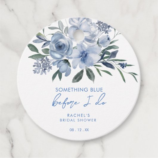 Étiquettes Cadeau Quelque chose de bleu avant que je fasse la Fête d (Devant)