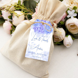 Étiquettes-cadeau Quelque chose de bleu hydrangea nuptiale douche fa