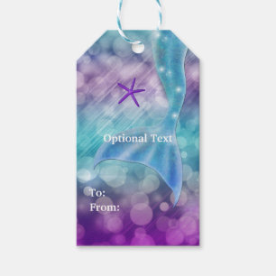 Étiquettes-cadeau Queue de Sirène Enchantée Sous l'Océan Fête