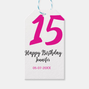 Étiquettes-cadeau quiencenera 15e anniversaire ajouter date année te