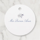 Étiquettes Cadeau Quinceanera Florale Bleue (Dos)