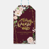 Étiquettes-cadeau Quinceanera flou bordeaux (Dos)